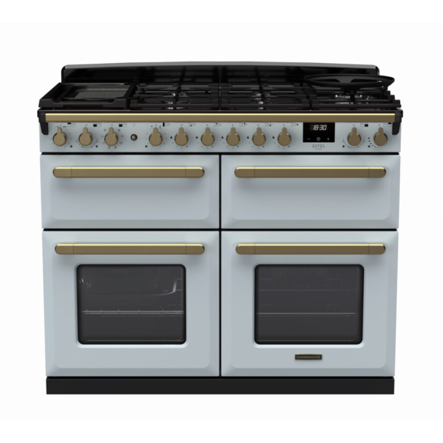 Rangemaster ESDLB110DFPMSB/AB1 Estel Deluxe 110 Dual Fuel Range Cooker - Misty Blue - A Rated