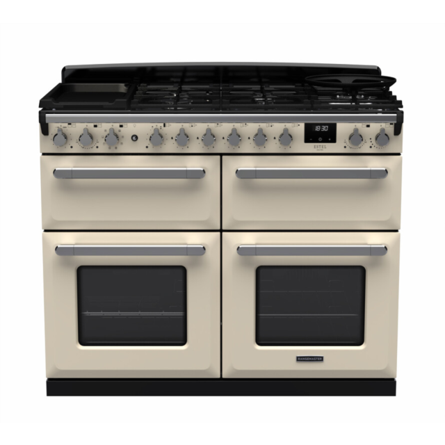 Rangemaster ESDLB110DFPPCR/CM1 Estel Deluxe 110 Dual Fuel Range Cooker - Pale Cream - A Rated