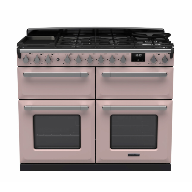 Rangemaster ESDLB110DFPPPK/CM1 Estel Deluxe 110 Dual Fuel Range Cooker - Pale Pink - A Rated