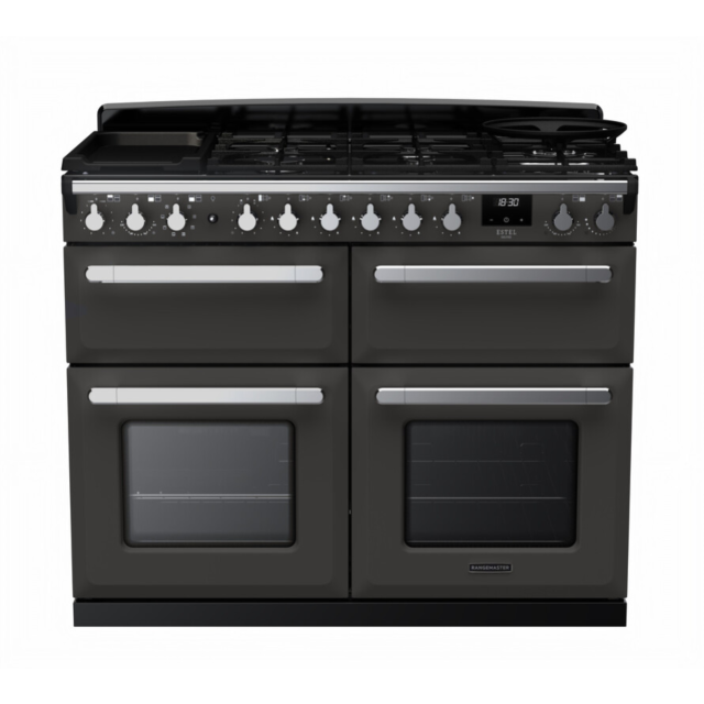 Rangemaster ESDLB110DFPSLT/CM1 Estel Deluxe 110 Dual Fuel Range Cooker - Slate - A Rated