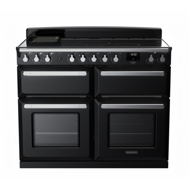 Rangemaster ESDLB110EIPGBL/CM1 Estel Deluxe 110 Induction Range Cooker - Gloss Black - A Rated