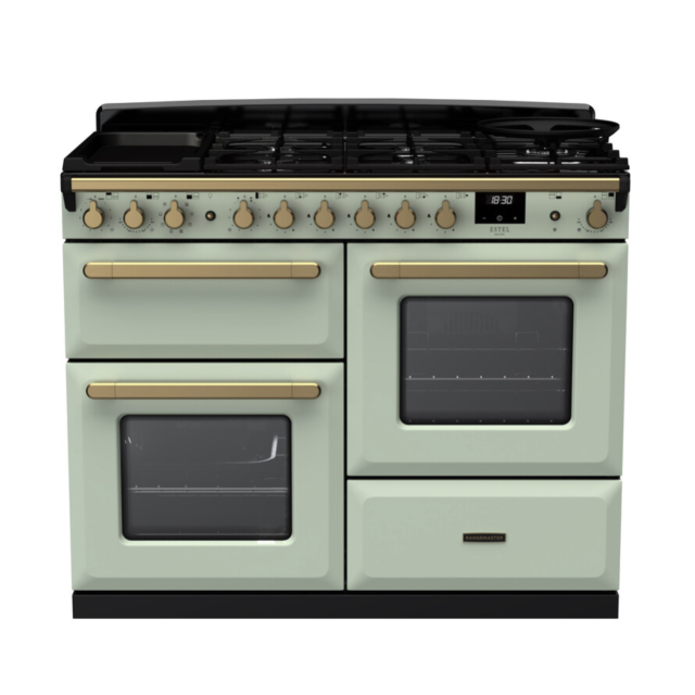 Rangemaster ESDLO110DFPMNT/AB1 Estel Deluxe 110 Dual Fuel Range Cooker - Mint - A Rated