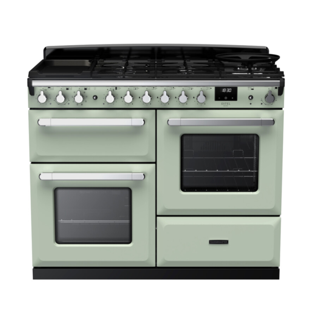 Rangemaster ESDLO110DFPMNT/CM1 Estel Deluxe 110 Dual Fuel Range Cooker - Mint - A Rated