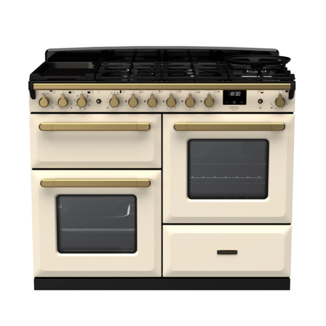 Rangemaster ESDLO110DFPPCR/AB1 Estel Deluxe 110 Dual Fuel Range Cooker - Pale Cream - A Rated