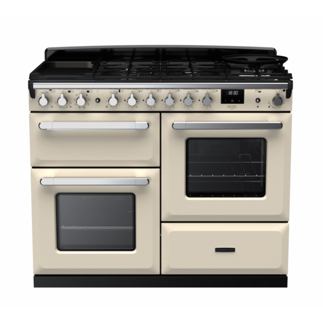 Rangemaster ESDLO110DFPPCR/CM1 Estel Deluxe 110 Dual Fuel Range Cooker - Pale Cream - A Rated