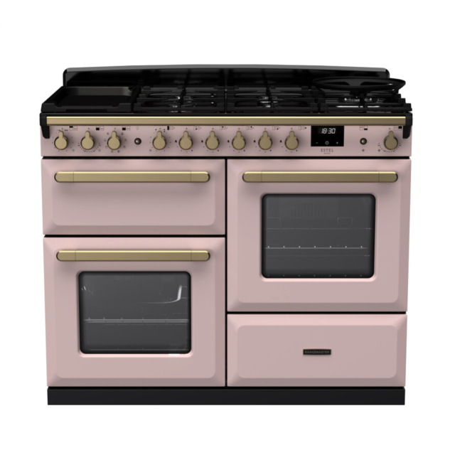 Rangemaster ESDLO110DFPPPK/AB1 Estel Deluxe 110 Dual Fuel Range Cooker - Pale Pink - A Rated