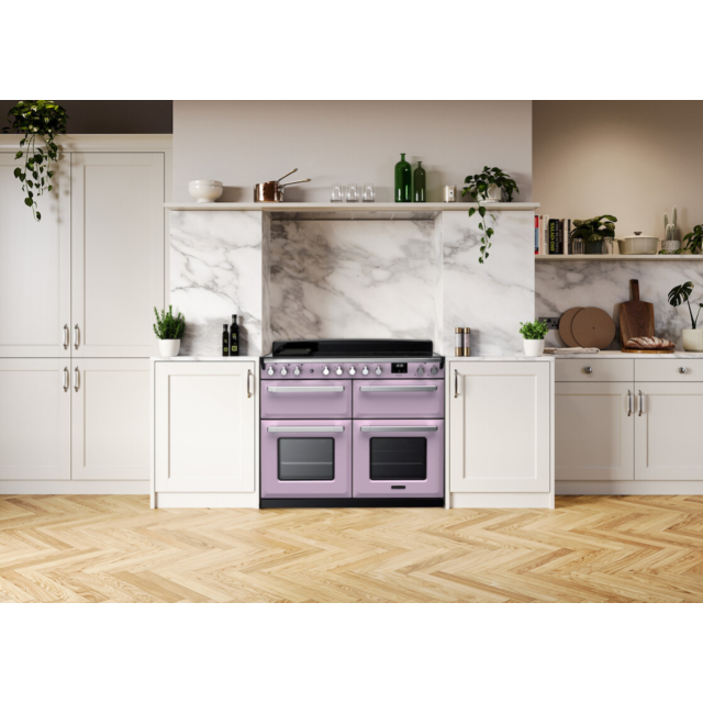 Rangemaster ESDLO110DFPPPK/AB1 Estel Deluxe 110 Dual Fuel Range Cooker - Pale Pink - A Rated