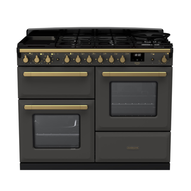 Rangemaster ESDLO110DFPSLT/AB1 Estel Deluxe 110 Dual Fuel Range Cooker - Slate - A Rated