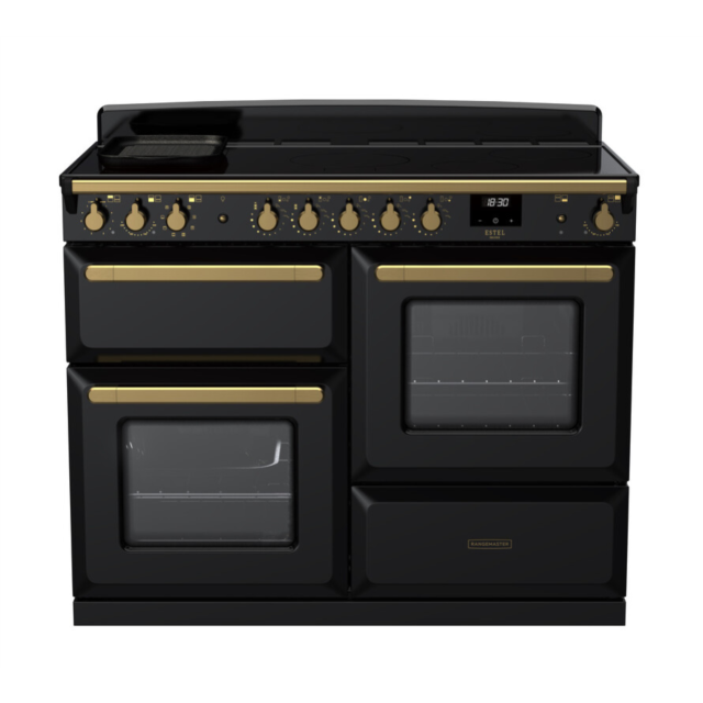 Rangemaster ESDLO110EIPGBL/AB1 Estel Deluxe 110 Induction Range Cooker - Gloss Black - A Rated