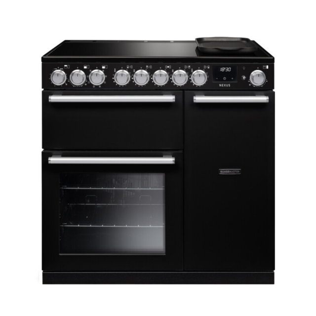 Rangemaster NEX90EIPCBL/CM1 Nexus 90 Induction Range Cooker - Charcoal Black - A Rated
