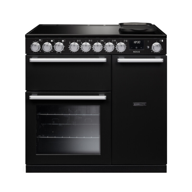 Rangemaster NEX90EIPGBL/CM1 Nexus 90 Induction Range Cooker - Gloss Black - A Rated
