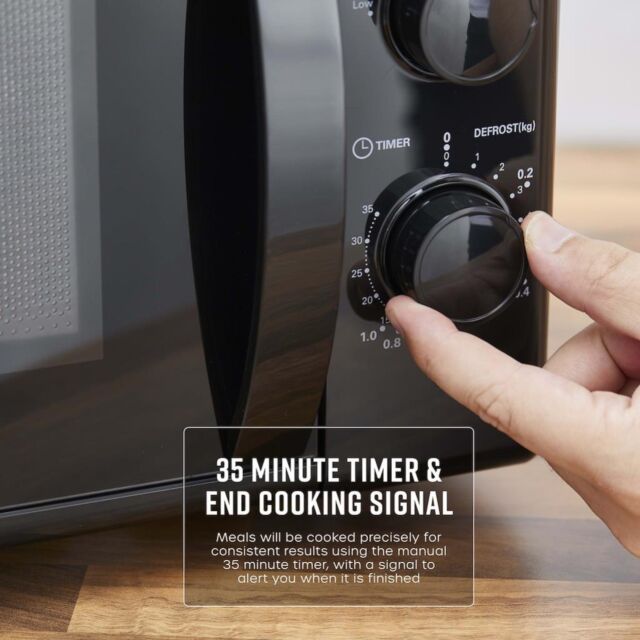 Swan SM4420BLK 20L 700W Manual Microwave - Black