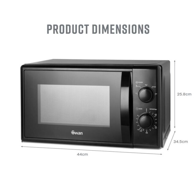 Swan SM4420BLK 20L 700W Manual Microwave - Black