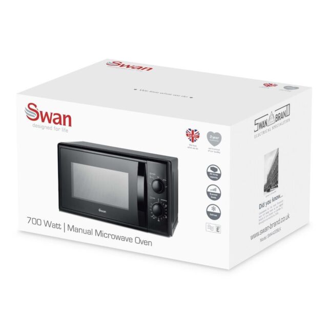 Swan SM4420BLK 20L 700W Manual Microwave - Black