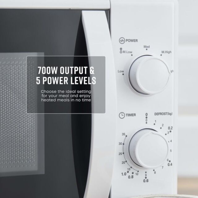 Swan SM4420WHT 20L 700W Manual Microwave - White