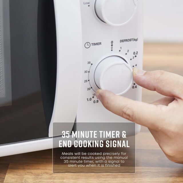 Swan SM4420WHT 20L 700W Manual Microwave - White