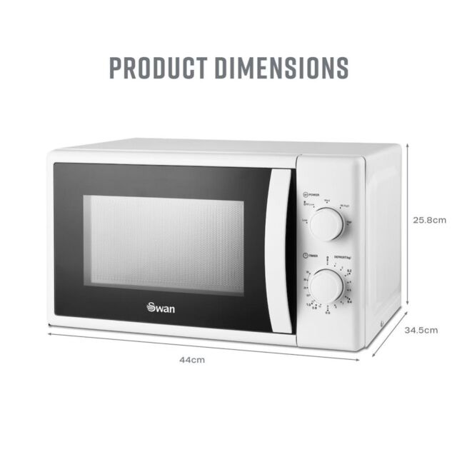 Swan SM4420WHT 20L 700W Manual Microwave - White