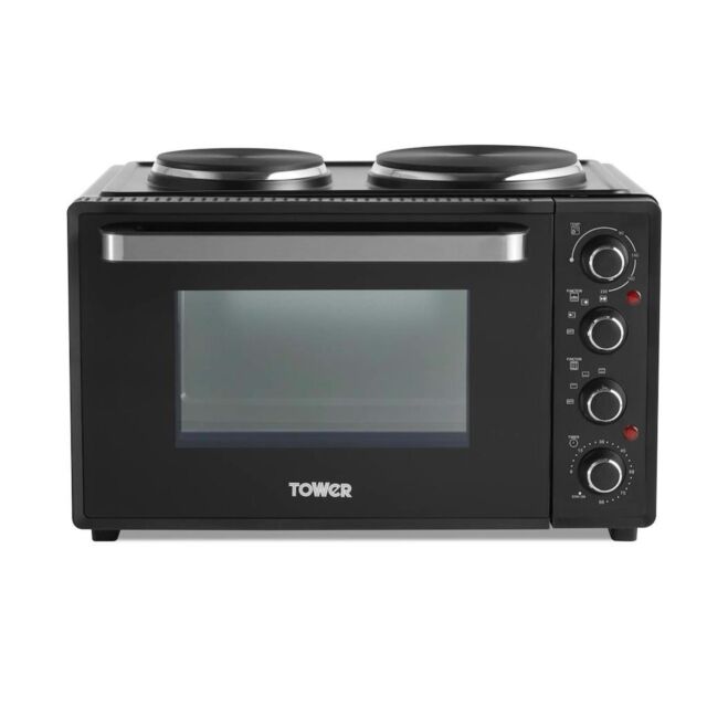 Tower T14044 32 Litre Mini Oven with Hot Plates - Black