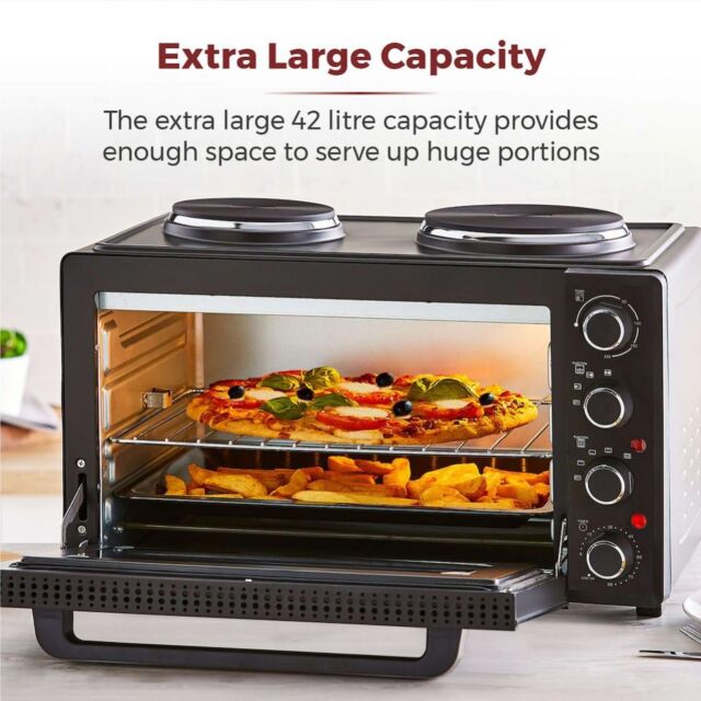 Tower T14045 42 Litre Mini Oven with Hot Plates - Black