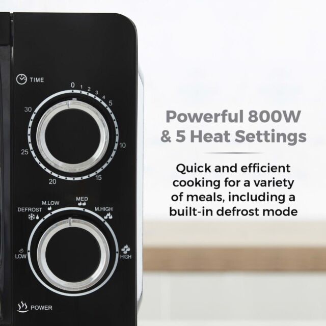 Tower T24042BLK 20L 800W Manual Microwave - Black