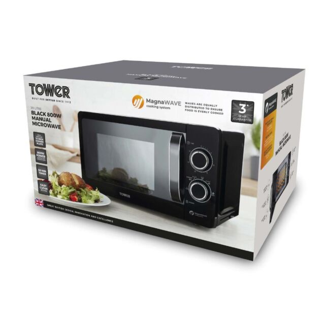 Tower T24042BLK 20L 800W Manual Microwave - Black