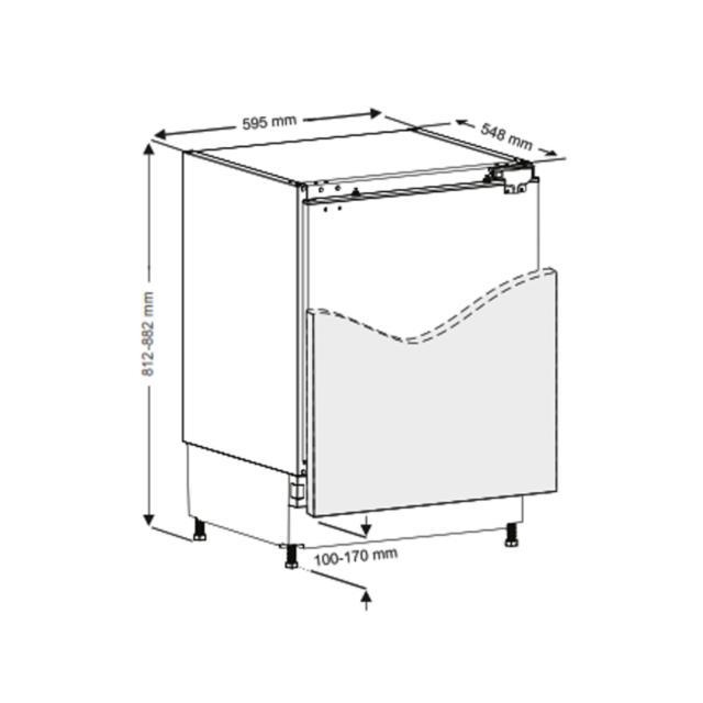 Cata FBUF60E 60cm Under Counter Fridge • Static • E Rated • White • 134 Litre • Mechanical Control •