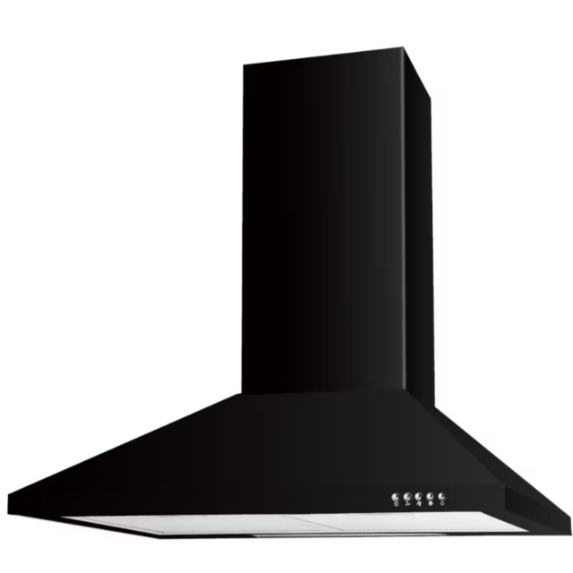 Cata UBSCH60BK.1 60cm Chimney Hood Black 3 Fan Speeds Push Button Control 362m3/h Max Airflow 65dB M