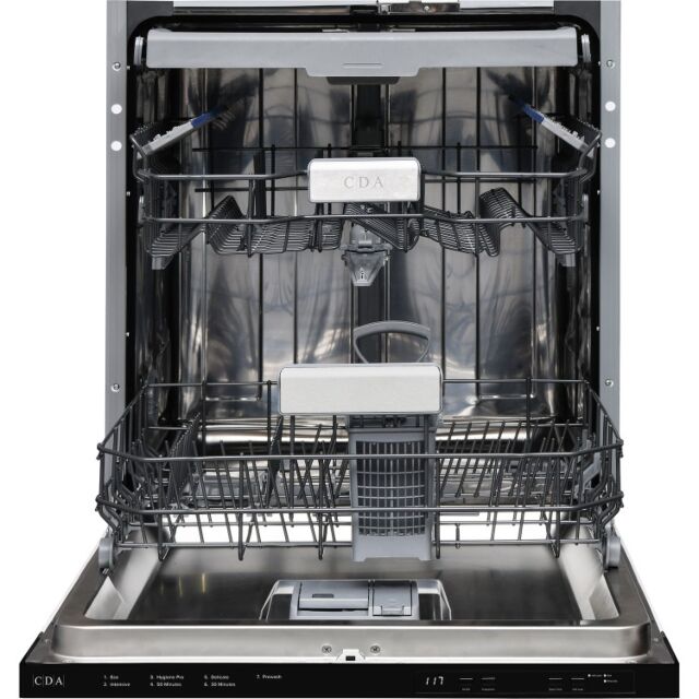 CDA CDI6242 Int 60cm dishwasher 15 place settings 7 progs TCD sliding hinge