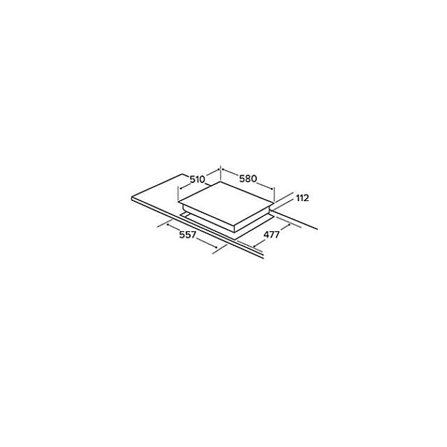CDA HVG631MB 4 Burner Gas Hob Front Contol Wok Burner Back Right