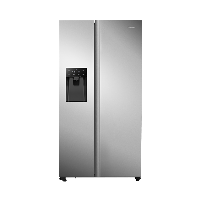 Hisense RS694N4TCF american frost free fridge freezer with water silver