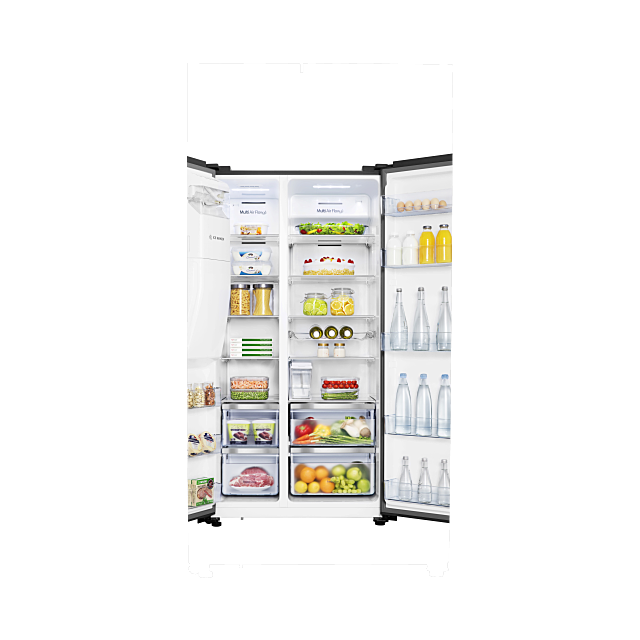 Hisense RS694N4TCF american frost free fridge freezer with water silver