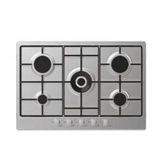Iberna IHW74WX 75Cm 5 Burner Gas Hob Stainless Steel