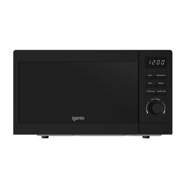 Igenix IGMS02080B Digital Microwave, 20 Litre, 5 Power Settings, 800W, Black