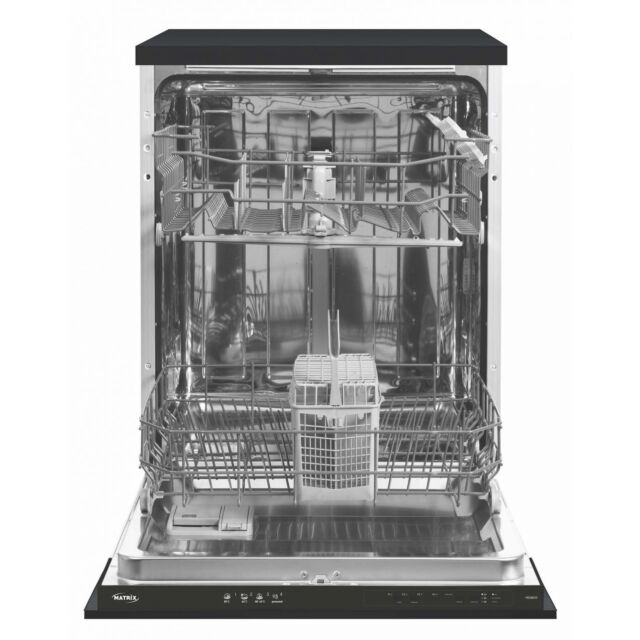 Matrix MDI6011 60cm Integrated Dishwasher In Black Has 4 Programmes And 12 place Settings