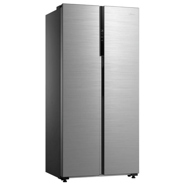 Midea MDRS619FIE46 Sise By Side Fridge Freezer, No Frost, 460L, 271L Fridge+189L Freezer With Led Li