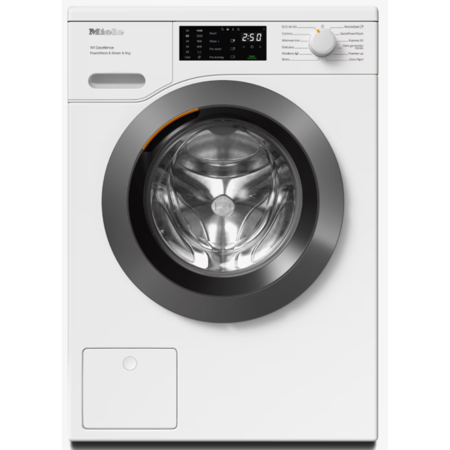 Miele WED385WCS 9kg Honeycomb drum 1400 rpm A-20% Energy Rating Extremely quiet (72dB) QuickPowerWas
