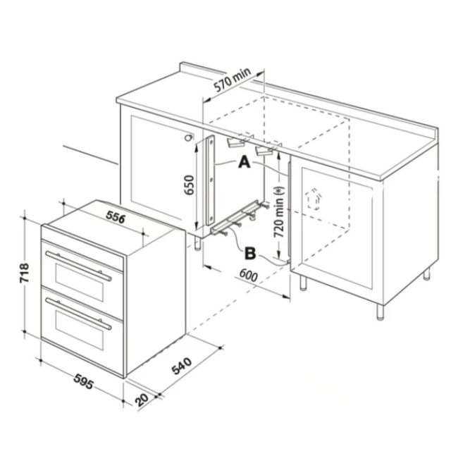 Sia DO111SS 720 Built Under Double Oven Stainless Steel NEW