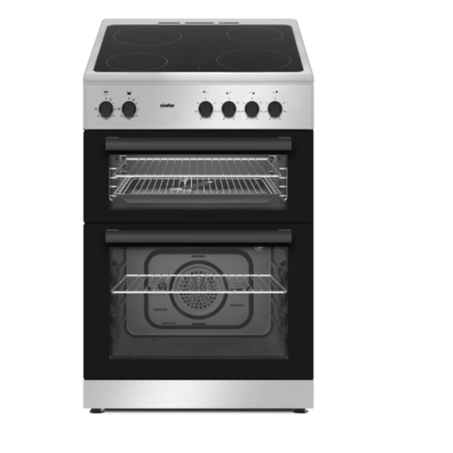 Simfer SIM63TCS 60Cm Twin Cavity Ceramic Cooker - Silver