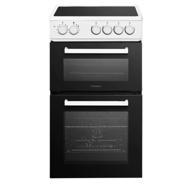 Statesman EDC150W 50Cm Wide Double Oven Electric Ceramic Cooker