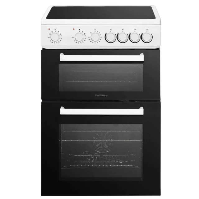 Statesman EDC160W 60Cm Wide Double Oven Electric Ceramic Cooker