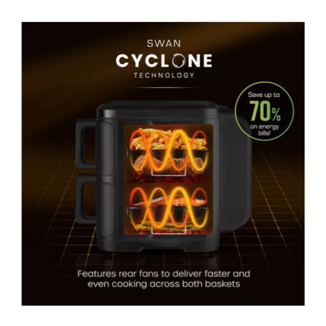 Swan SD10522BLK 11Litre Duo Layer Air Fryer