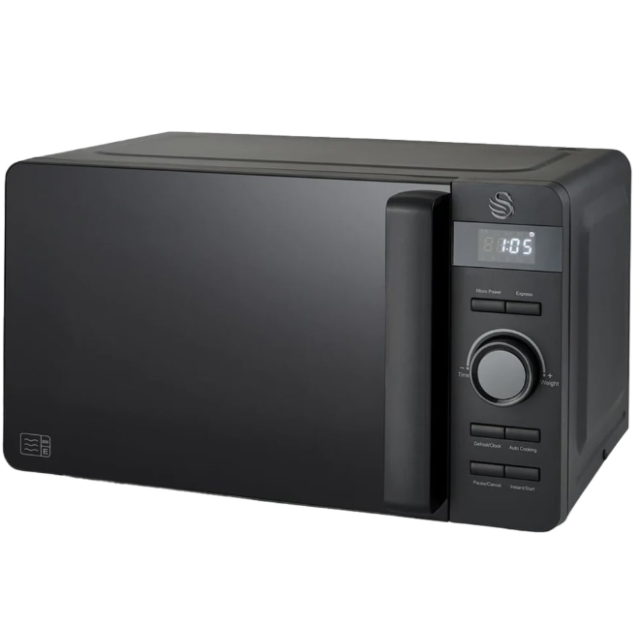 Swan SM22037LBLKN 20Ltr Matt Black Microwave 