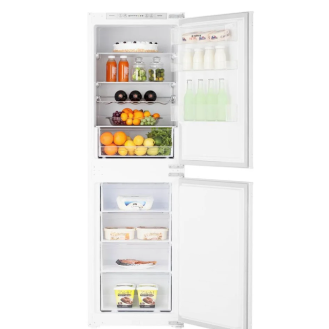 Teknix BITH50FF/E Integrated Fridge Freezer,50:50, E Rated, Slider Fitting, Frost Free, Wine Rack, S
