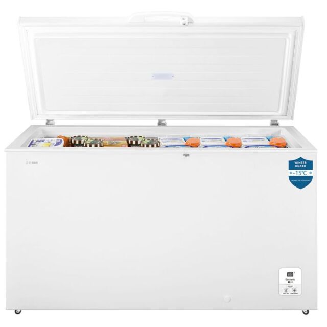 Teknix CH420W 420L Chest Freezer, White W144.9Cm