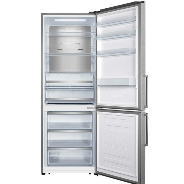 Teknix FFH270X 495L Fridge Freezer, Total No Frost, 70Cm, Brushed Steel