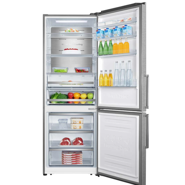 Teknix FFH270X 495L Fridge Freezer, Total No Frost, 70Cm, Brushed Steel