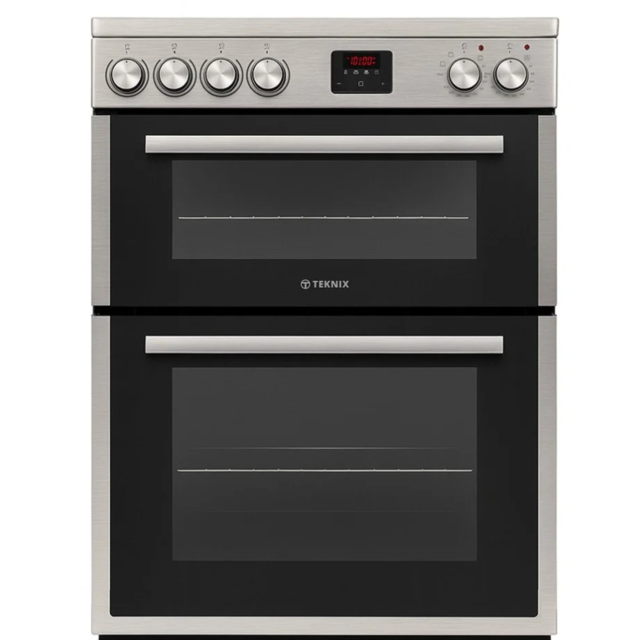 Teknix TKED64X/2 Double Oven, Fanned Main Oven, Clock, Oven Light W600mm