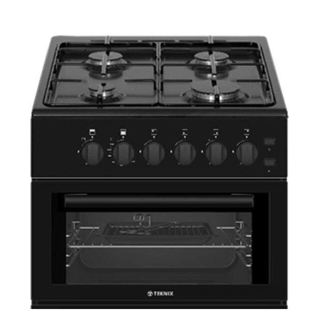 Teknix TKGF51TBL 50Cm Twin Cavity Gas Cooker - Black