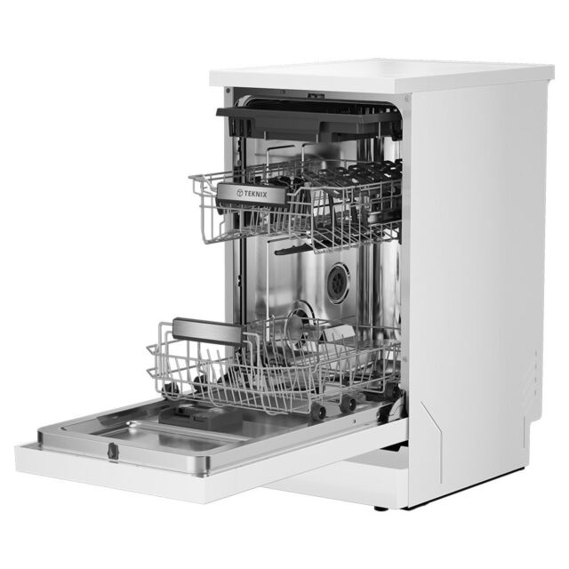 Teknix TX3FD458W Freestanding Dishwasher Slimline White