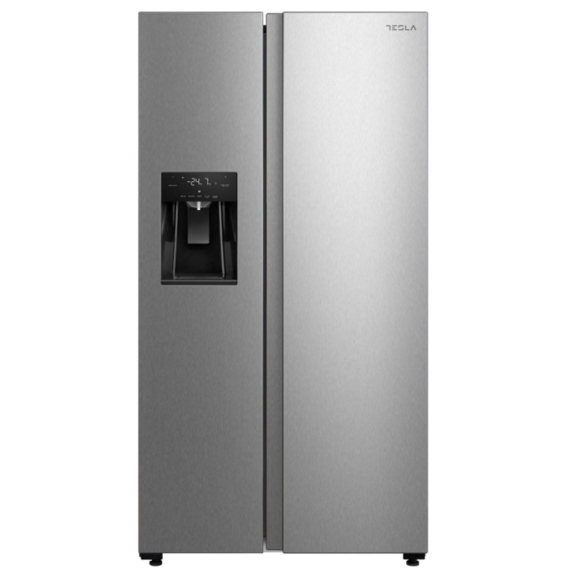 Tesla T569AFFX Side By Side Fridge Freezer - Inox